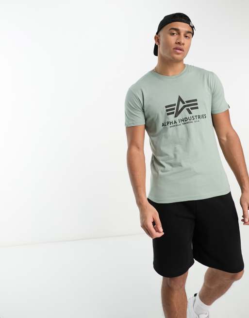 Camiseta verde claro con logo básico de Alpha Industries, 4 de 4
