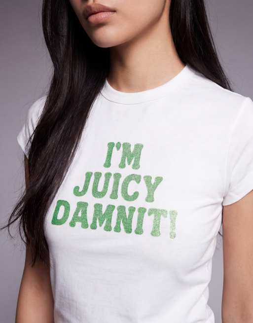 Camiseta verde claro con logo "I'm Juicy" Hilton de Juicy Couture, 4 de 4
