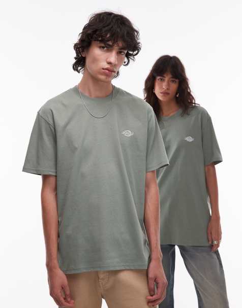 Camiseta verde claro extragrande con logo en la parte izquierda del pecho de tejido grueso Summerdale de Dickies - view 1