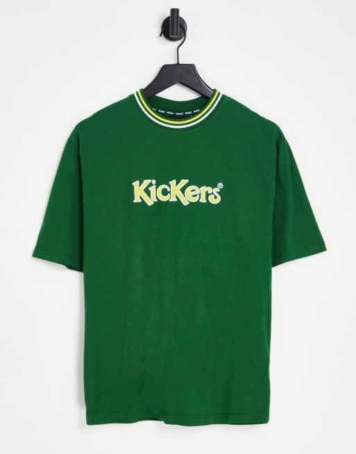 Camiseta verde con aplicación del logo Core de Kickers