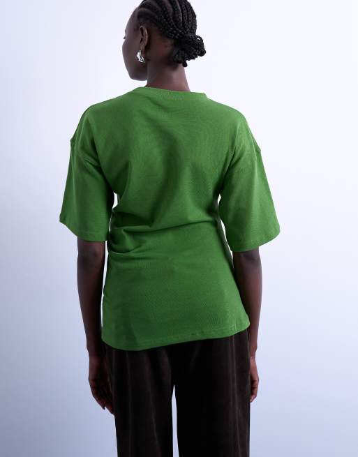 Camiseta verde con detalle retorcido de Topshop, 3 de 4