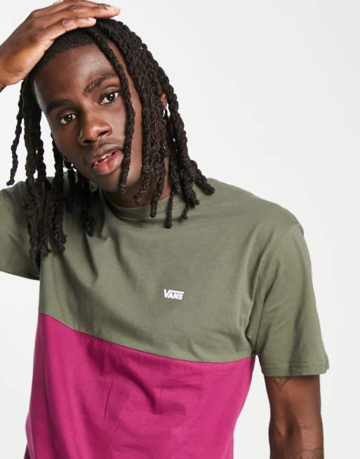 Camiseta verde con diseño colour block de Vans