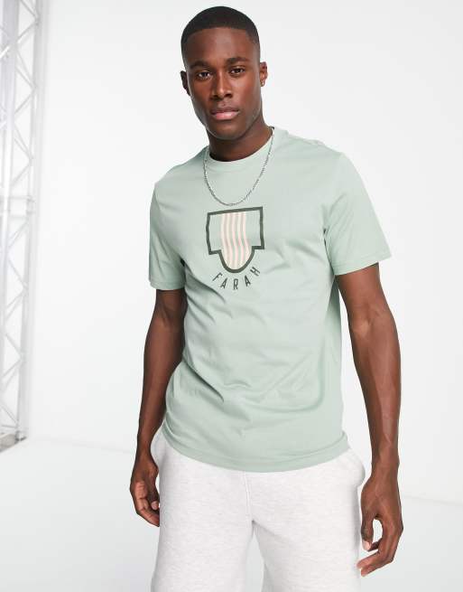 Camiseta verde con estampado gráfico de algodón Faulk de Farah