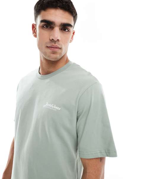 Camiseta verde con logo de texto de Jack & Jones - view 1