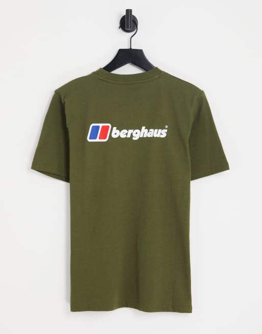 Camiseta verde con logo en la parte delantera y trasera de Berghaus