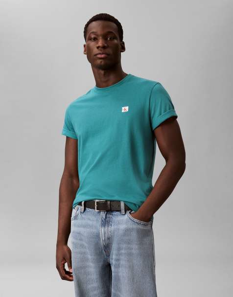 Camiseta verde con parche del logo de Calvin Klein Jeans - view 1