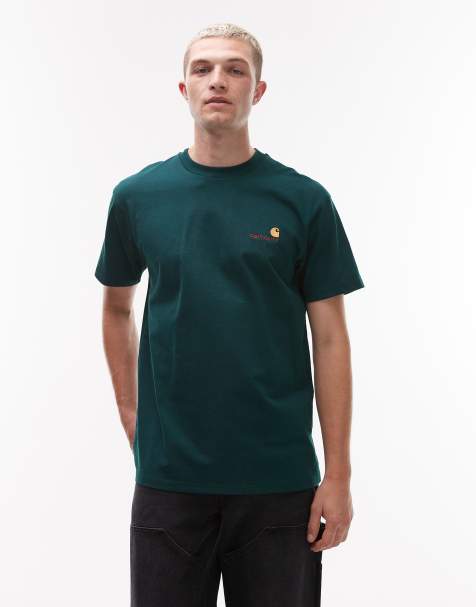 Camiseta verde con texto American de Carhartt WIP - view 1