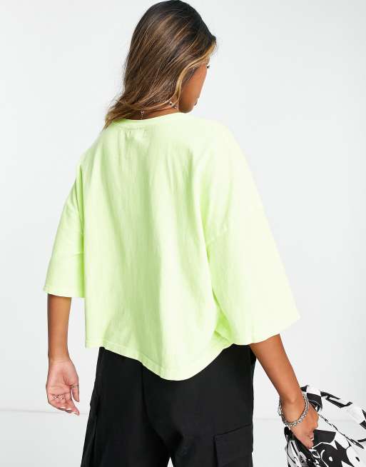Camiseta verde de corte cuadrado y manga corta de Topshop  , 2 de 4
