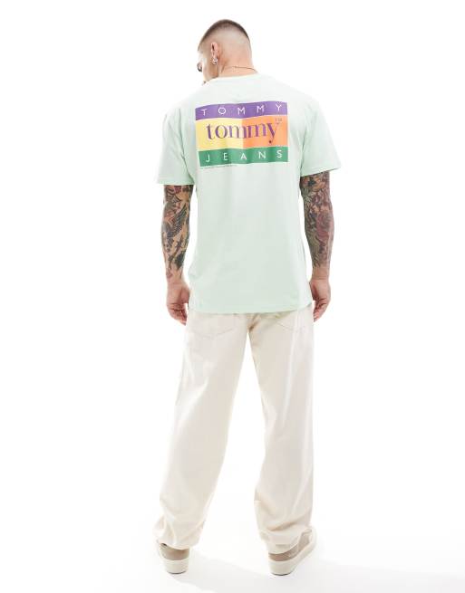 Camiseta verde de corte estándar con bandera veraniega de Tommy Jeans, 3 de 4
