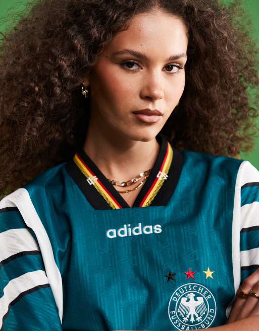 Camiseta verde de la segunda equipacion de Alemania de 1996 de adidas Originals