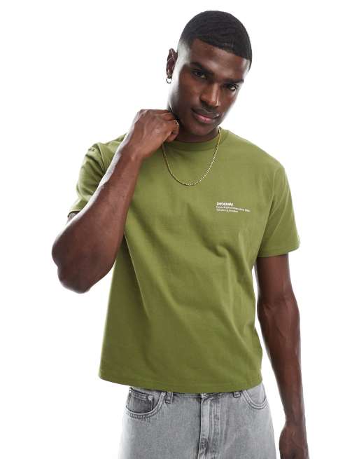 Camiseta verde de manga corta con cuello redondo de Dr Denim