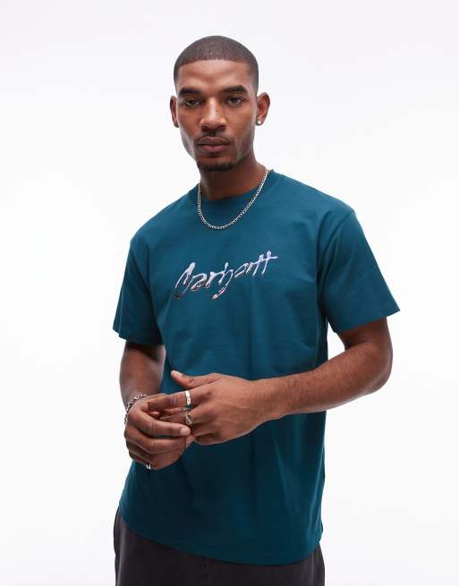 Camiseta verde de manga corta Drip Script de Carhartt WIP