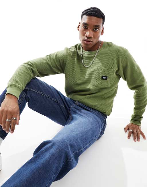 Camiseta verde de manga larga de punto de arroz Alder de Nike