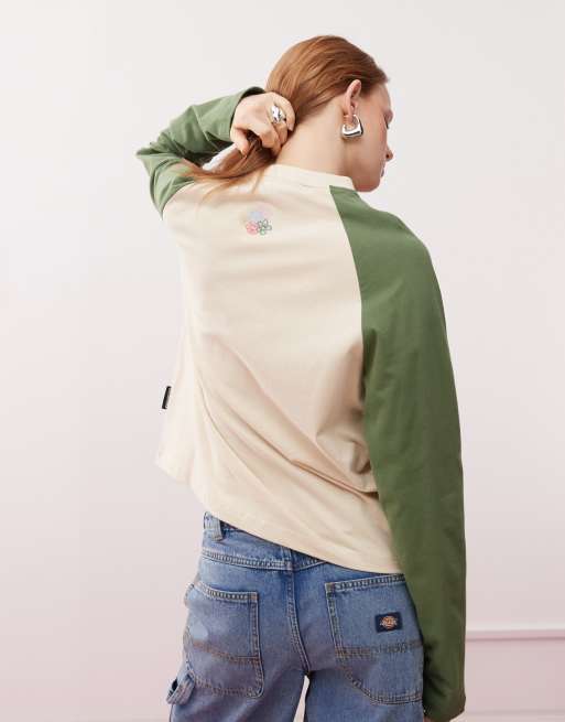 Camiseta verde de manga larga raglán de estilo vintage Rosi de Prohibited, 4 de 4