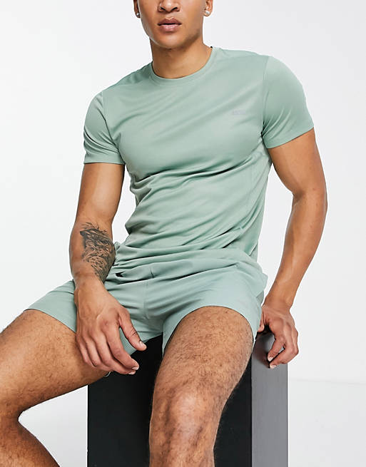 Hombre Tops | Camiseta verde deportiva con logo de ASOS 4505 - LT49367