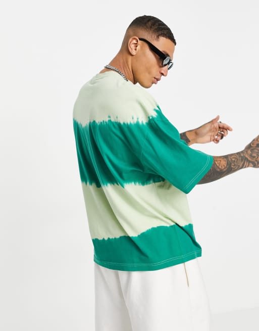 Camiseta verde extragrande con efecto tie dye y estampado "Atlanta" de ASOS DESIGN, 3 de 4