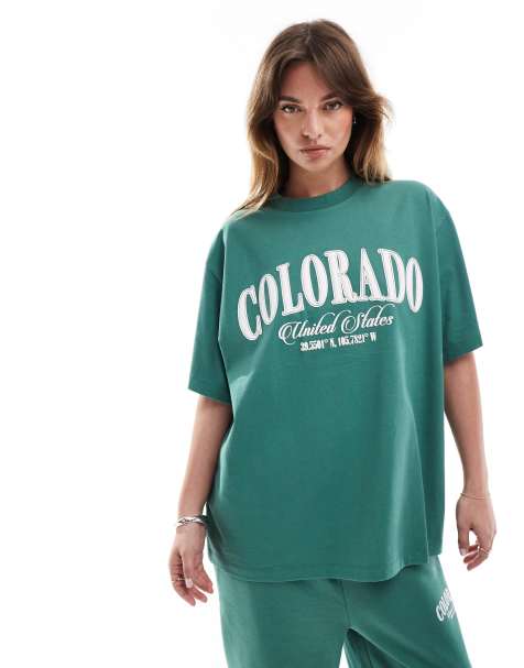 Camiseta verde extragrande con gráfico "Colorado" de ASOS DESIGN - view 1
