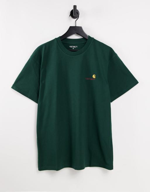 Camiseta verde extragrande con texto estampado de Carhartt WIP