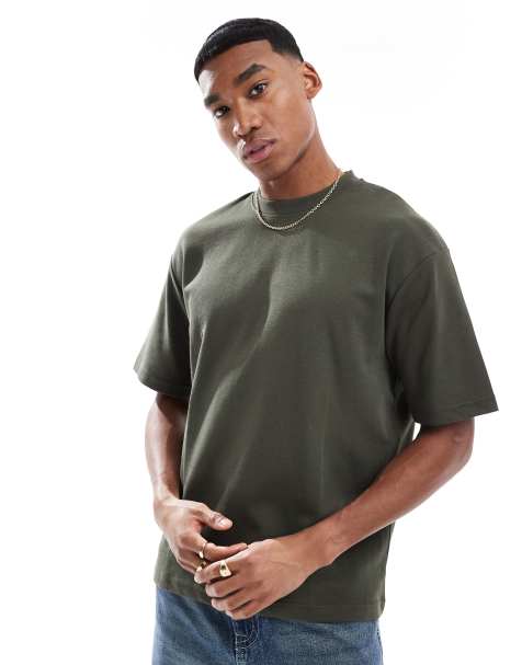 Camiseta verde extragrande de tejido grueso de 220 g/m² de Selected - view 1