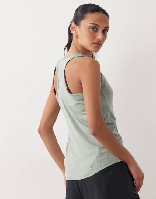 Camiseta verde glacial de tirantes con espalda de nadadora de tejido ligero Modernize II de Dare 2b, 3 de 4