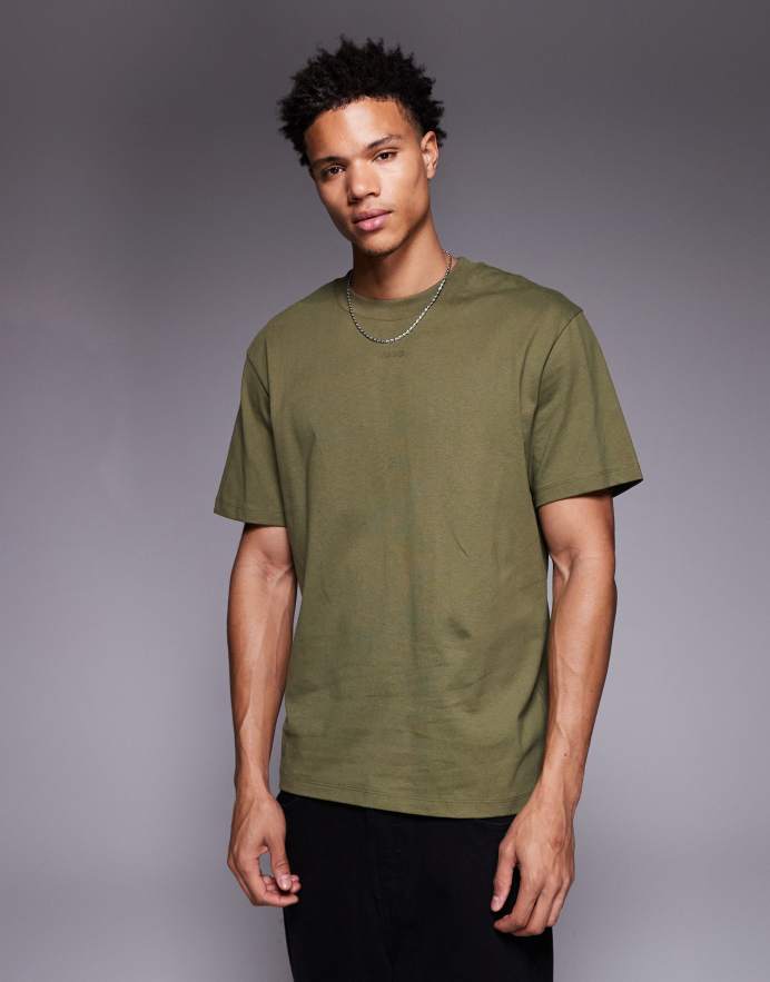Hugo Red Camiseta verde holgada Dapolino de
