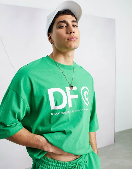 Camiseta verde irlandés extragrande con logo gráfico estampado de ASOS Dark Future (parte de un conjunto)