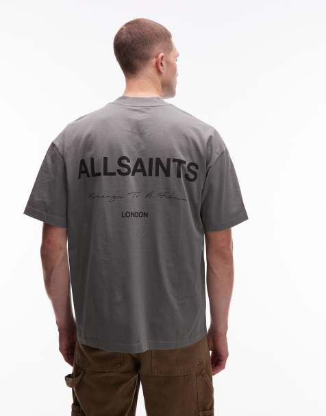 Camiseta verde lavado con logo Future de AllSaints - view 1
