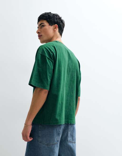 Camiseta verde lavado de corte cuadrado extragrande con estampado gráfico "Brazil" de ASOS DESIGN, 5 de 7