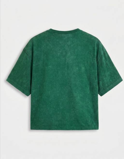 Camiseta verde lavado de corte cuadrado extragrande con estampado gráfico "Brazil" de ASOS DESIGN, 7 de 7