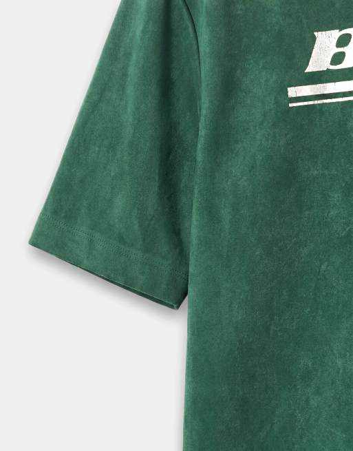 Camiseta verde lavado de corte cuadrado extragrande con estampado gráfico "Brazil" de ASOS DESIGN, 8 de 9