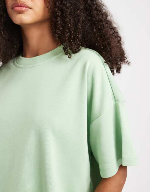 Camiseta verde manzana de corte cuadrado de felpa de Pieces (parte de un conjunto), 4 de 4
