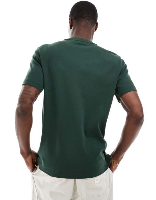 Camiseta verde medio con logo pequeño de punto entrelazado de Calvin Klein, 2 de 4
