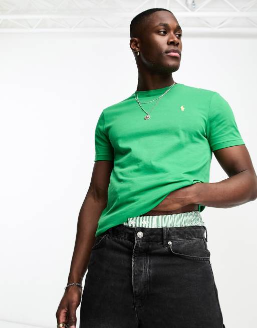 Camiseta verde medio de corte custom con logo de Polo Ralph Lauren
