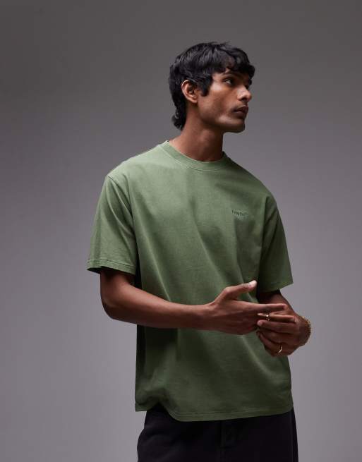 Camiseta verde medio holgada con logo y acabado tintado de estilo vintage Red Tab de Levi's