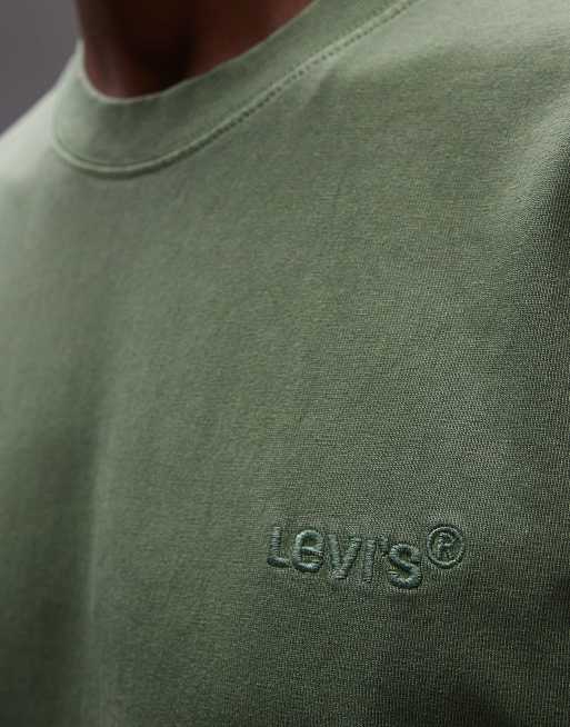 Camiseta verde medio holgada con logo y acabado tintado de estilo vintage Red Tab de Levi's, 3 de 4