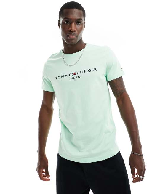 Camiseta verde menta con logo de Tommy Hilfiger ASOS