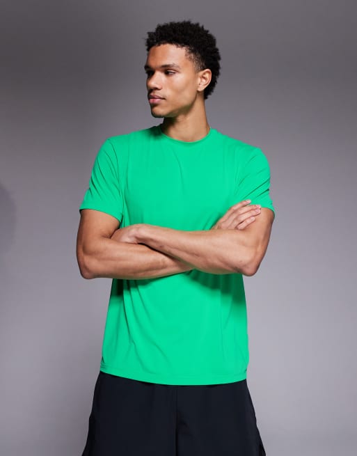 Camiseta verde neón para correr con estampado en la espalda de malla deportiva de secado rápido de 4505, 3 de 5