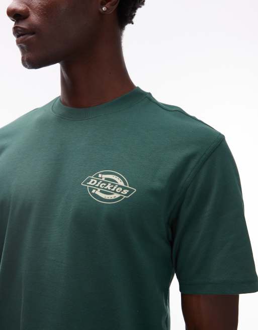 Camiseta verde oscuro con estampado gráfico abstracto rosa en la espalda Paradise de Dickies, 5 de 5