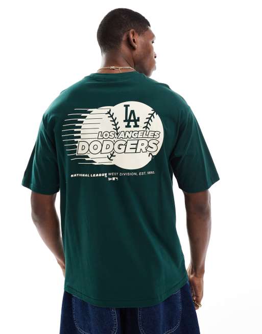 Camiseta verde oscuro con estampado gráfico de béisbol de los LA Dodgers de New Era, 3 de 4
