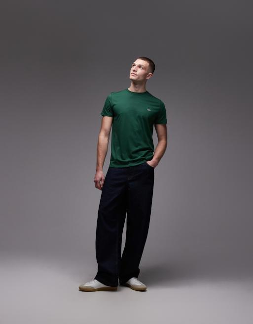 Camiseta verde oscuro con logo de algodón pima de LAcoste, 2 de 5