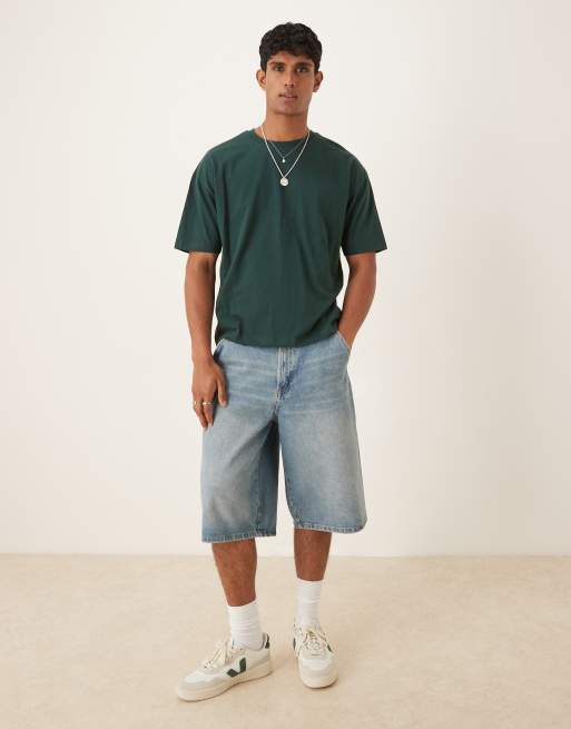 Camiseta verde oscuro de corte cuadrado extragrande con estampado gráfico veraniego de ASOS DESIGN, 2 de 4
