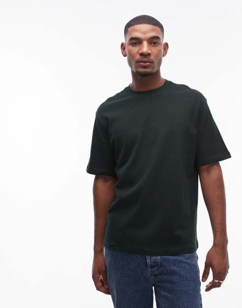 Camiseta verde oscuro de corte estándar de algodón premium de Mango - view 1