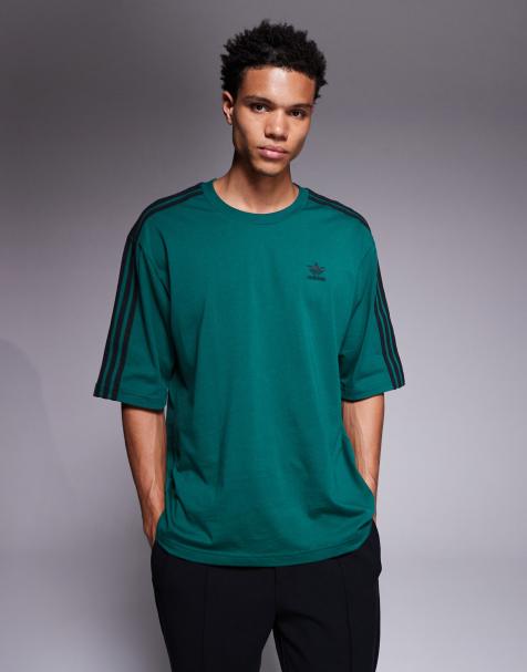 Camiseta verde oscuro extragrande Adicolor de adidas Originals - view 1
