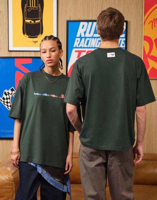 Camiseta verde oscuro extragrande con estampado de "Cars" de Disney Pixar de ASOS DESIGN, 2 de 5