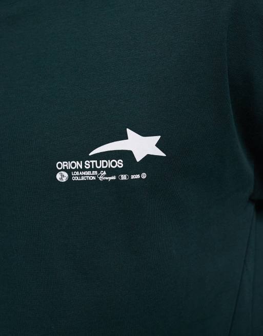 Camiseta verde oscuro extragrande con estampado gráfico de estrella de ASOS DESIGN, 5 de 5