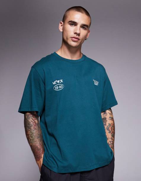 Camiseta verde oscuro extragrande con estampado gráfico en la espalda de ADPT - view 1