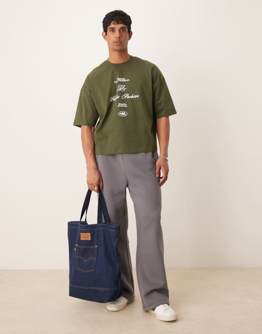 Camiseta verde oscuro extragrande con estampado y sisas caídas de ASOS DESIGN, 4 de 4