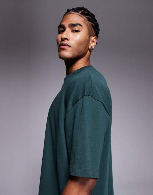 Camiseta verde oscuro extragrande de tejido muy grueso de ASOS DESIGN   , 4 de 5