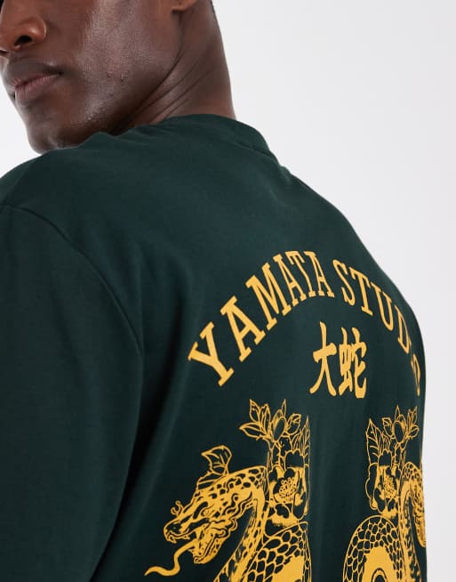 Camiseta verde oscuro holgada con estampado gráfico de dragón de ASOS DESIGN, 5 de 5