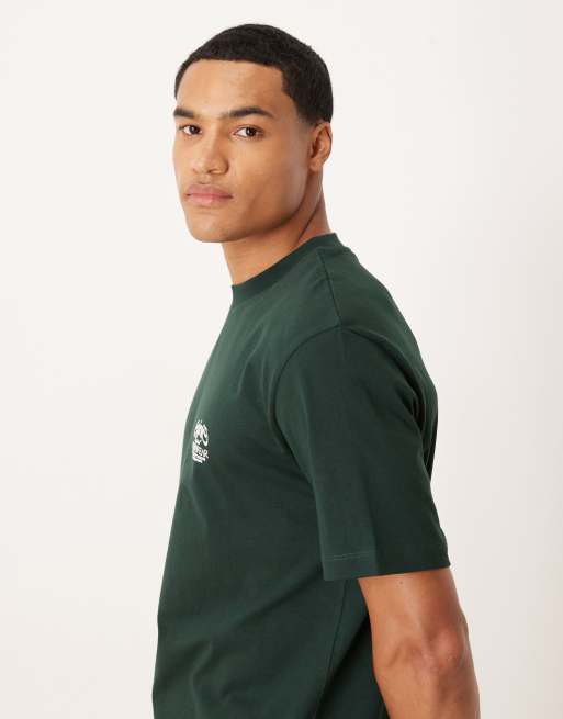 Camiseta verde oscuro holgada con estampado gráfico de texto flocado de ASOS DESIGN , 5 de 5